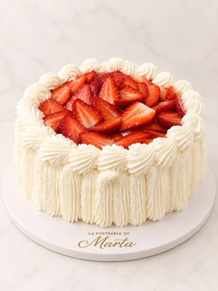Tarta de fresas con nata